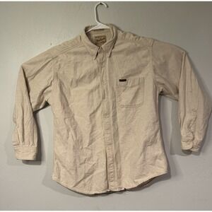 Woolrich Men's Sportsman Chamois Beige Long Sleeve Button Up Shirt Size Large